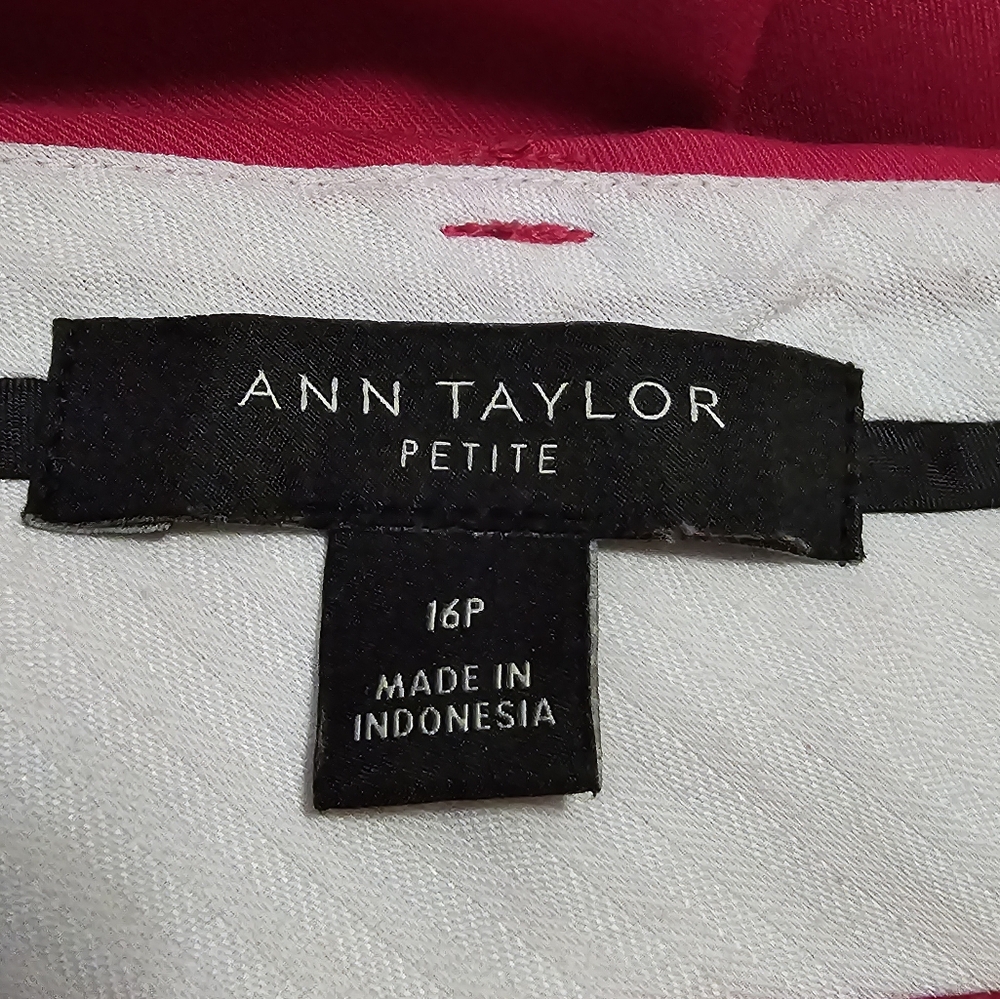 Ann Taylor Petite Pink Eva Ankle Pant Size 16 Curvy Fit Straight Leg - Picture 6 of 8